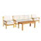 Courtyard Casual Courtyard Casual - Heritage Teak 4 Piece Seating Set with Sofa, Coffee Table and 2 Club Chairs | 5471