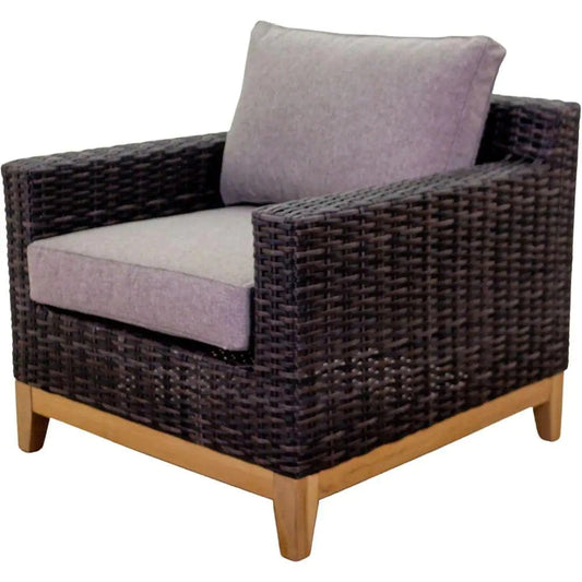Courtyard Casual Courtyard Casual - Maywood Silver Oak with Teak Club Chair with Cushions | 5846