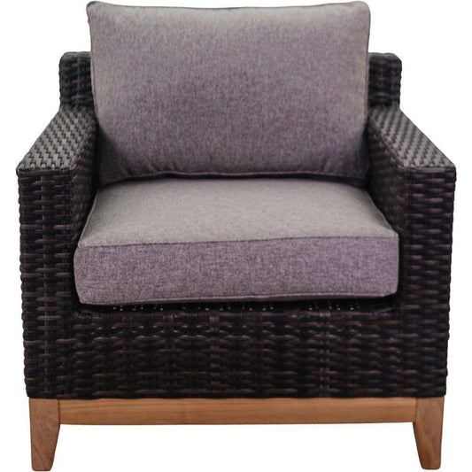 Courtyard Casual Courtyard Casual - Maywood Silver Oak with Teak Club Chair with Cushions | 5846