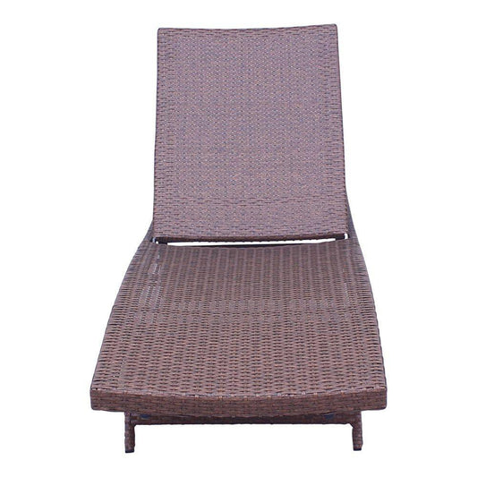 Courtyard Casual Courtyard Casual - Relax 2 pc Wicker Chaise Lounges with Folding Legs in Pecan | 5885