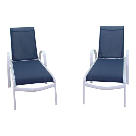 Courtyard Casual Courtyard Casual - Santa Fe 2 Aluminum Chaise Lounges in White | 5599