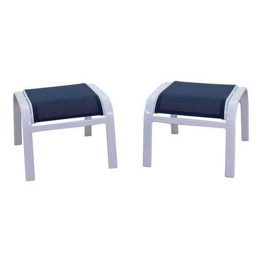 Courtyard Casual Courtyard Casual - Santa Fe 2 Aluminum Sling Ottomans in White | 5607