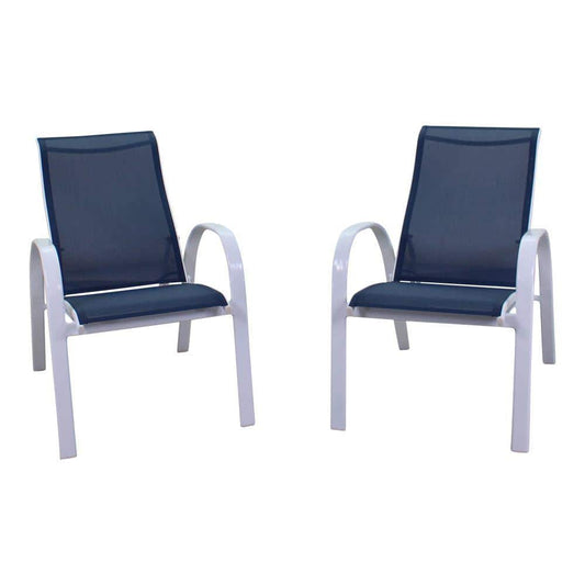 Courtyard Casual Courtyard Casual - Santa Fe 2 Aluminum Sling Reclining Chairs in White | 5606