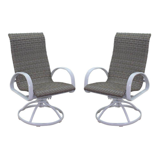 Courtyard Casual Courtyard Casual - Santa Fe 2 Wicker Swivel Rockers with White Frame | 5604