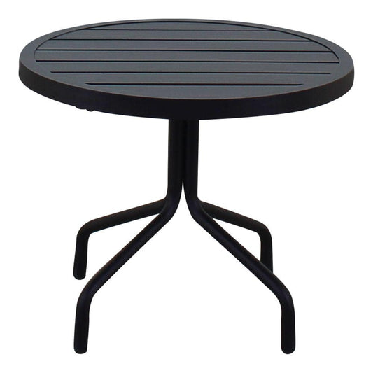 Courtyard Casual Courtyard Casual - Santa Fe 20" Round End Table with Aluminum Slat Top in Java | 5672