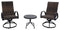 Courtyard Casual Courtyard Casual - Santa Fe 3 pc Set in Java with 2 Wicker Swivel Rockers and 1 Round 20" End Table | 5681