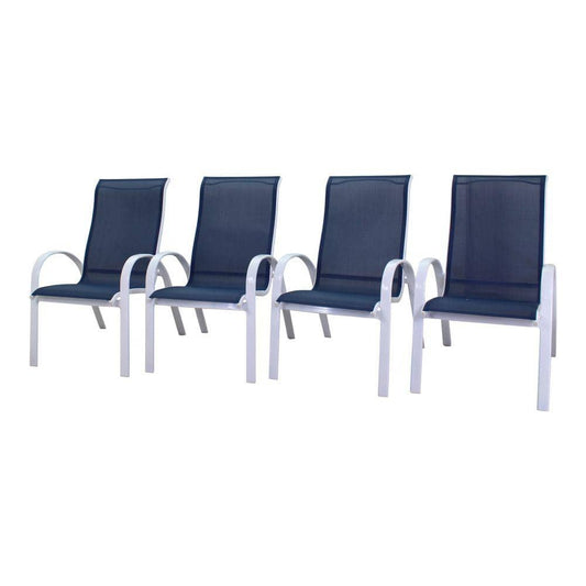 Courtyard Casual Courtyard Casual - Santa Fe 4 Aluminum Sling Chairs in White | 5600