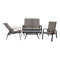 Courtyard Casual Courtyard Casual - Santa Fe 4 pc Loveseat Glider Set in Java with 1 Loveseat Glider, 1 Coffee Table and 2 Reclining Sling Chairs | 5686