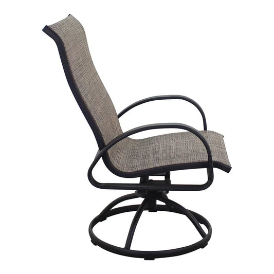 Courtyard Casual Courtyard Casual - Santa Fe 4 pc Loveseat Glider Set in Java with 1 Loveseat Glider, 1 Coffee Table and 2 Swivel Rockers | 5685