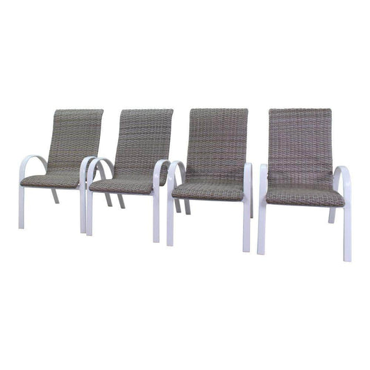 Courtyard Casual Courtyard Casual - Santa Fe 4 Wicker Chairs with White Frame | 5603