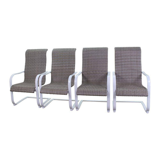 Courtyard Casual Courtyard Casual - Santa Fe 4 Wicker Spring Chairs with White Frame | 5605