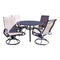 Courtyard Casual Courtyard Casual - Santa Fe 5 pc Dining Set in Java with 48" Round Dining Set and 4 Sling Swivel Rockers | 5702