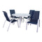Courtyard Casual Courtyard Casual - Santa Fe 5 pc Dining Set in White with 48" Round Table and 4 Sling Chairs | 5639