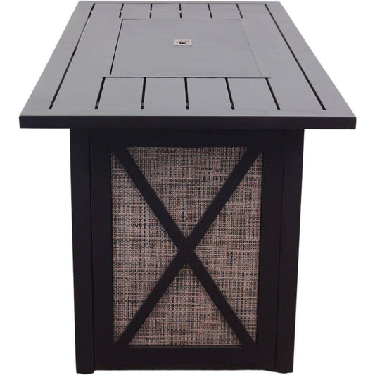 Courtyard Casual Courtyard Casual - Santa Fe 5 pc Fire Pit Set in Java with 1 Rectangle Fire Pit and 4 Sling Reclining Chairs | 5694