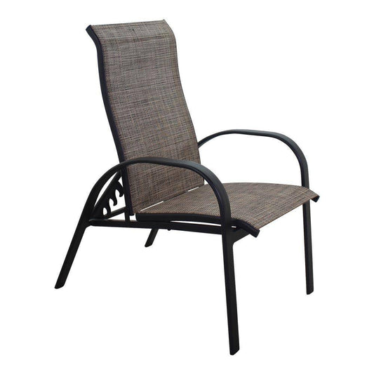 Courtyard Casual Courtyard Casual - Santa Fe 5 pc Fire Pit Set in Java with 1 Square Fire Pit and 4 Sling Reclining Chairs | 5700