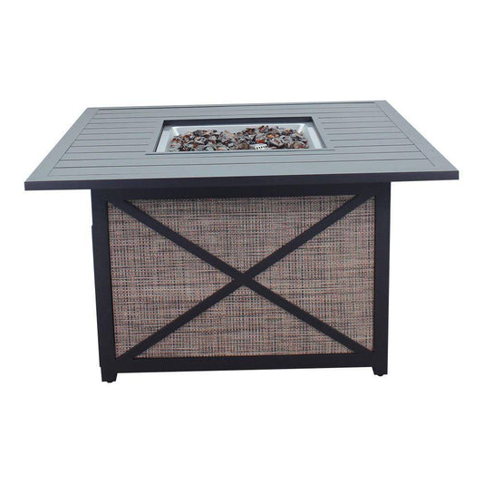 Courtyard Casual Courtyard Casual - Santa Fe 5 pc Fire Pit Set in Java with 1 Square Fire Pit and 4 Wicker Spring Chairs | 5699