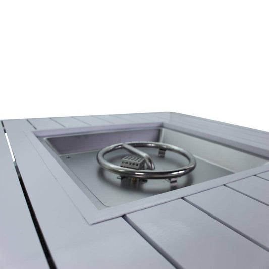 Courtyard Casual Courtyard Casual - Santa Fe 5 pc Fire Pit Set in White with 1 Square Fire Pit and 4 Wicker Chairs | 5635