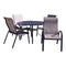 Courtyard Casual Courtyard Casual - Santa Fe 5 pc Sling Dining Set in Java with 48" Round Table and 4 Sling Chairs | 5701