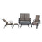 Courtyard Casual Courtyard Casual - Santa Fe 6 pc Loveseat Glider Set in Java with 1 Loveseat Glider, 1 Coffee Table, 2 Reclining Sling Chairs and 2 Ottomans | 5688