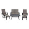 Courtyard Casual Courtyard Casual - Santa Fe 6 pc Loveseat Glider Set in Java with 1 Loveseat Glider, 1 Coffee Table, 2 Sling Swivel Rockers and 2 Ottomans | 5687