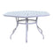 Courtyard Casual Courtyard Casual - Santa Fe 60" Hexagon Aluminum Table with Slat Top and Umbrella Hole in White | 5612