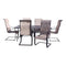 Courtyard Casual Courtyard Casual - Santa Fe 7 pc Dining Set in Java with 72" Rectangle Table and 6 Spring Sling Chairs | 5710