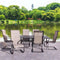 Courtyard Casual Courtyard Casual - Santa Fe 7 pc Dining Set in Java with 84" Rectangle Table and 6 Spring Sling Chairs | 5714
