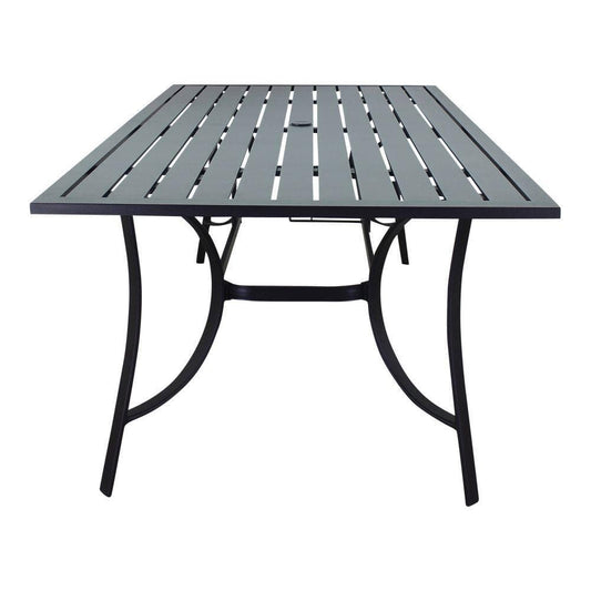 Courtyard Casual Courtyard Casual - Santa Fe 7 pc Dining Set in Java with 84" Rectangle Table and 6 Wicker Swivel Rockers | 5716