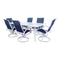 Courtyard Casual Courtyard Casual - Santa Fe 7 pc Dining Set in White with 84" Rectangle Table and 6 Sling Swivel Rockers | 5651