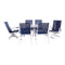 Courtyard Casual Courtyard Casual - Santa Fe 7 pc Mixed Dining Set in White with 72" Rectangle Table, 2 Swivel Rockers and 4 Sling Chairs | 5649