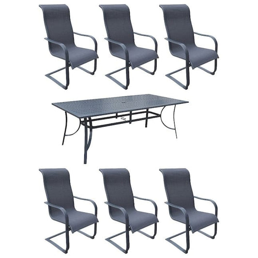 Courtyard Casual Courtyard Casual - Santa Fe 7 Piece 84" Rectangle Dining Table and 6 Spring Chairs | 5396