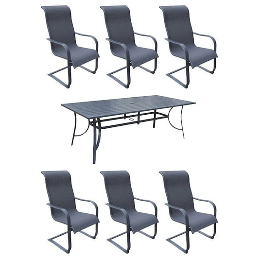 Courtyard Casual Courtyard Casual - Santa Fe 7 Piece Dining Set 72" Rectangle Dining Table and 6 Spring Chairs | 5393