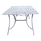 Courtyard Casual Courtyard Casual - Santa Fe 84" x 42" Rectangle Aluminum Dining Table with Slat Top and Umbrella Hole in White | 5614