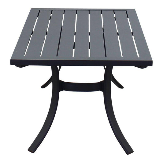 Courtyard Casual Courtyard Casual - Santa Fe Aluminum 42" Rectangle Coffee Table with Slat Top in Java | 5671