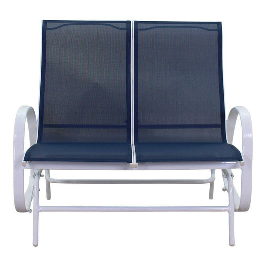 Courtyard Casual Courtyard Casual - Santa Fe Aluminum Sling Loveseat Glider in White | 5608