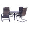 Courtyard Casual Courtyard Casual - Santa Fe Dark Gray 5 Piece Dining Set with 48" Round Table and 4 Wicker Spring Chairs | 5592