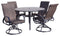 Courtyard Casual Courtyard Casual - Santa Fe Dark Gray 5 Piece Dining Set with 48" Round Table and 4 Wicker Swivel Rockers | 5591