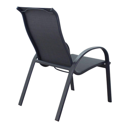 Courtyard Casual Courtyard Casual - Santa Fe Dark Gray 5 Piece Rectangle Fire Pit Set with 1 Fire Pit and 4 Sling Chairs | 5579