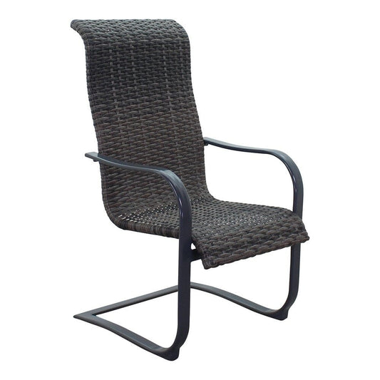 Courtyard Casual Courtyard Casual - Santa Fe Dark Gray 5 Piece Rectangle Fire Pit Set with 1 Fire Pit and 4 Wicker Spring Chairs | 5583