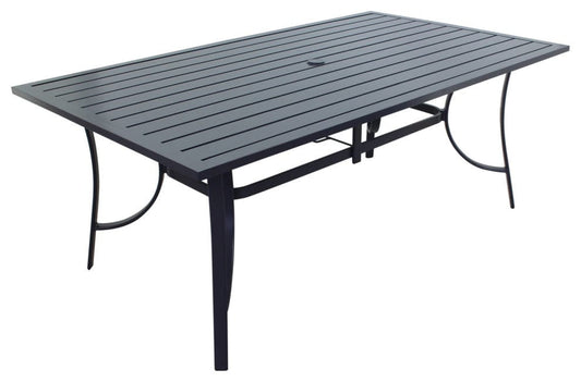 Courtyard Casual Courtyard Casual - Santa Fe Dark Gray 7 Piece Mixed Wicker 72" Rectangle Dining Set with 1 Table, 2 Wicker Swivel Rockers and 4 Wicker Chairs | 5908