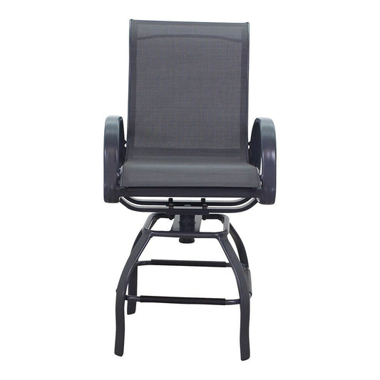 Courtyard Casual Courtyard Casual - Santa Fe Dark Gray Aluminum Sling Swivel Balcony Stool | 5720