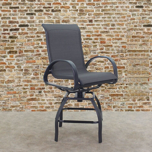Courtyard Casual Courtyard Casual - Santa Fe Dark Gray Aluminum Sling Swivel Balcony Stool | 5720