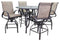 Courtyard Casual Courtyard Casual - Santa Fe Java Aluminum 5 Piece Balcony Height 48" Round Dining Set with 1 Table and 4 Swivel Stools | 5734