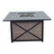 Courtyard Casual Courtyard Casual - Santa Fe Square Fire Pit in Java with 18 lbs of Amber Fire Glass and Sling Base | 5678