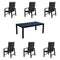 Courtyard Casual Courtyard Casual - Santorini 7 Piece 70" Rectangle Dining Table with 6 Padded Sling Chairs | 5347