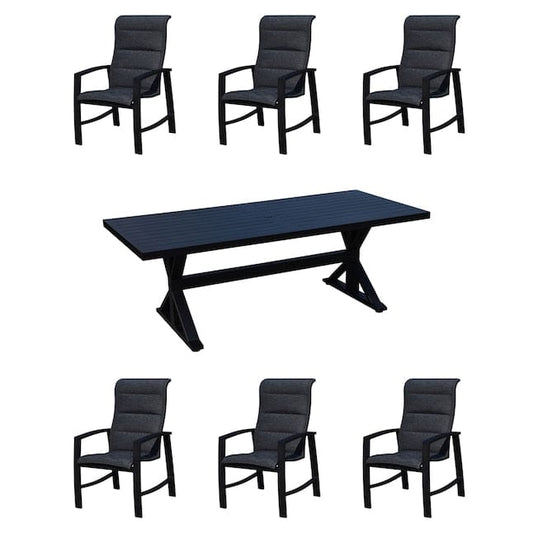 Courtyard Casual Courtyard Casual - Santorini 7 Piece 84" Rectangle Dining Table with 6 Chairs | 5350