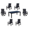 Courtyard Casual Courtyard Casual - Santorini 7 Piece Mixed Dining Set 70" Rectangle Table with 2 Padded Swivel Sling Chairs and 4 Dining Chairs | 5349