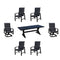 Courtyard Casual Courtyard Casual - Santorini 7 Piece Mixed Dining Set 84" Rectangle Table with 2 Swivel Spring Chairs and 4 Dining Chairs | 5352