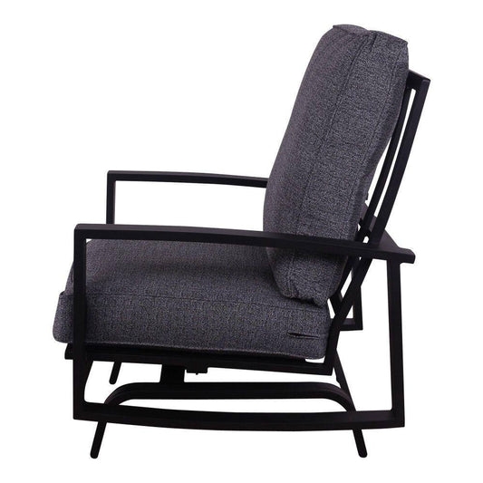 Courtyard Casual Courtyard Casual - Santorini Black Aluminum 2 High Motion Chairs with Envelop Back Cushions | 5782
