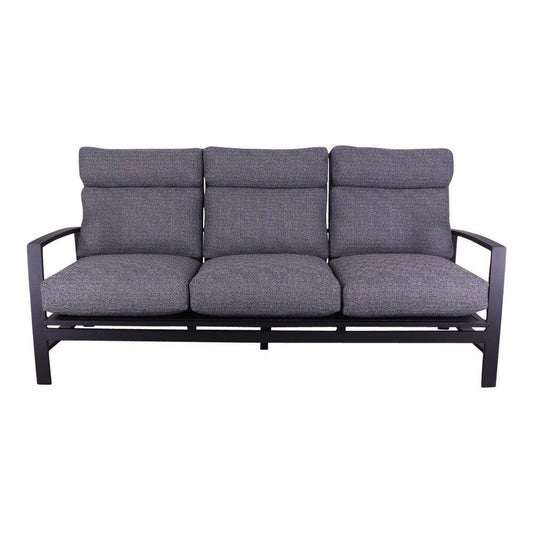 Courtyard Casual Courtyard Casual - Santorini Black Aluminum 4 Piece Sofa Motion Seating Group with 1 Sofa, 2 Motion Club Chairs and 1 48" Coffee Table | 5797